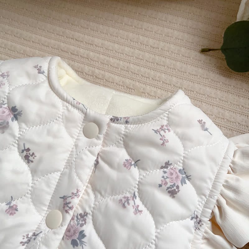 [Archive Sale] Cotton-blend Floral  Sleeveless Mid-long Outerwear - image 4