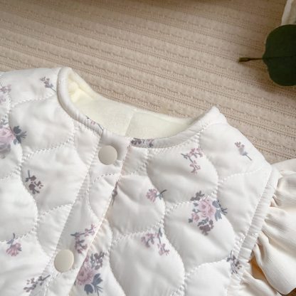 [Archive Sale] Cotton-blend Floral  Sleeveless Mid-long Outerwear - image 4