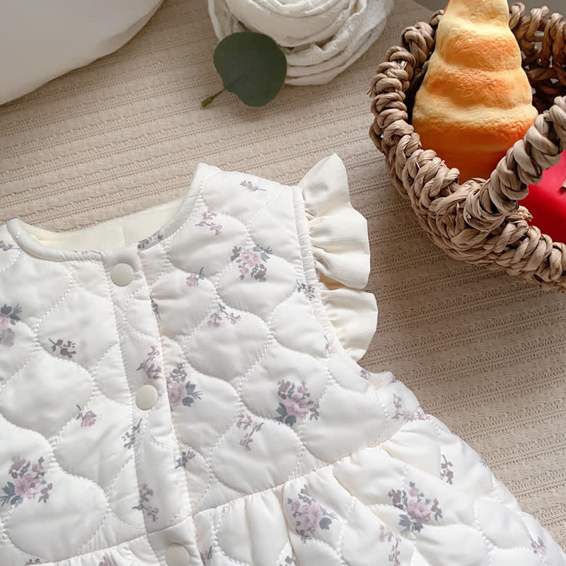 [Archive Sale] Cotton-blend Floral  Sleeveless Mid-long Outerwear - image 3