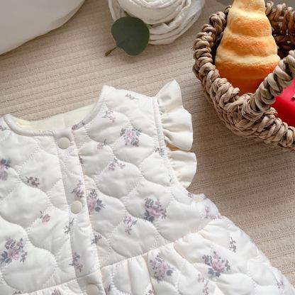 [Archive Sale] Cotton-blend Floral  Sleeveless Mid-long Outerwear - image 3