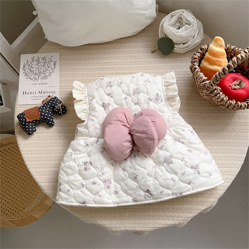 [Archive Sale] Cotton-blend Floral  Sleeveless Mid-long Outerwear - image 2