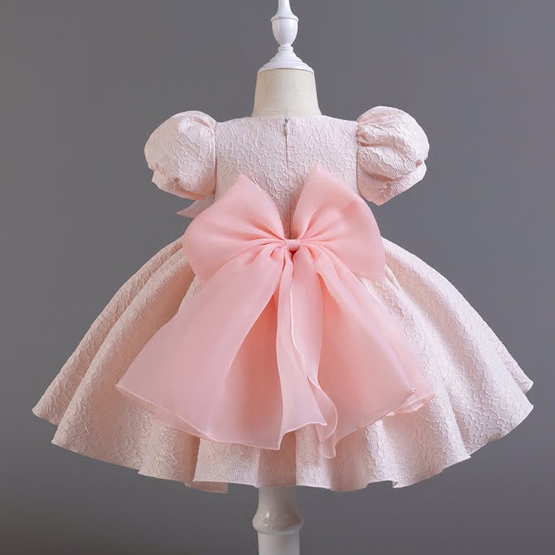 [Archive Sale] Jacquard Bow Long Sleeve Mid-long Dresses - image 2