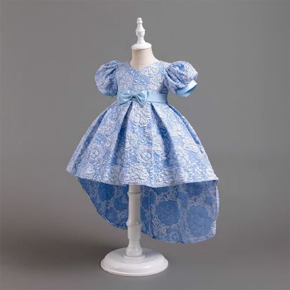 [Archive Sale] Jacquard Embossed Printing Irregular Craftsmanship Jacquard Short Sleeve Mid-long Dresses - image 9