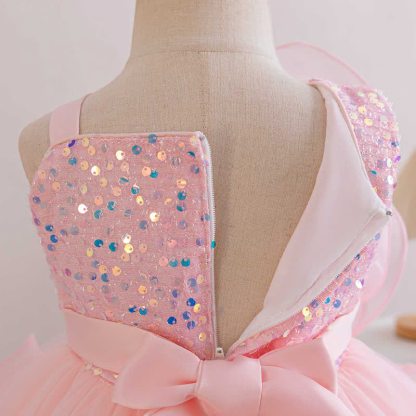 Mesh Rosette Sequins Sleeveless Mid-long Dresses - image 5