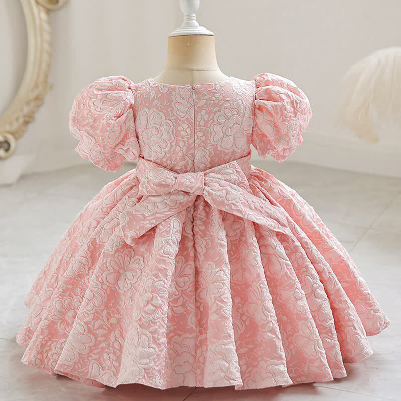 Jacquard Embossed Printing Irregular Craftsmanship Jacquard Short Sleeve Long Dresses - image 11