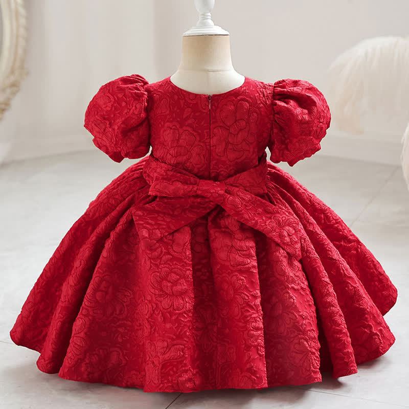 Jacquard Embossed Printing Irregular Craftsmanship Jacquard Short Sleeve Long Dresses - image 3