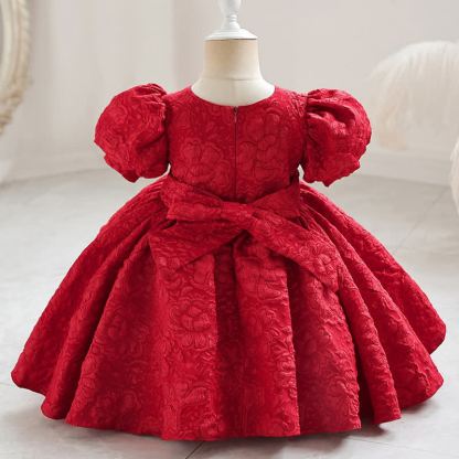 Jacquard Embossed Printing Irregular Craftsmanship Jacquard Short Sleeve Long Dresses - image 3