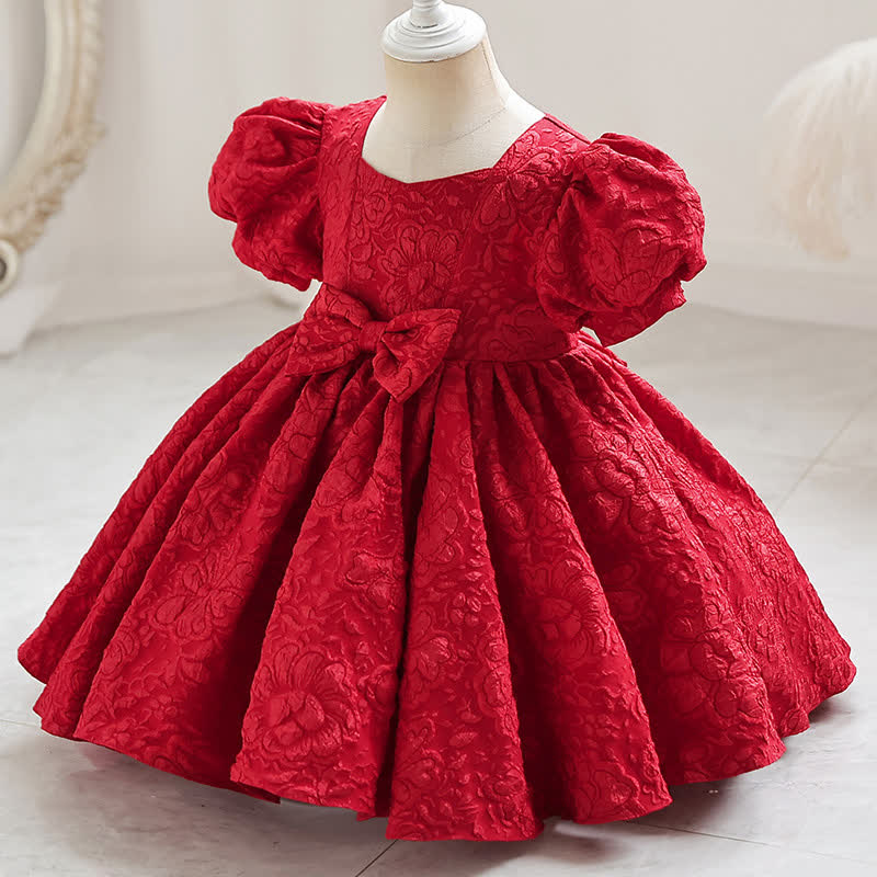 Jacquard Embossed Printing Irregular Craftsmanship Jacquard Short Sleeve Long Dresses - image 2