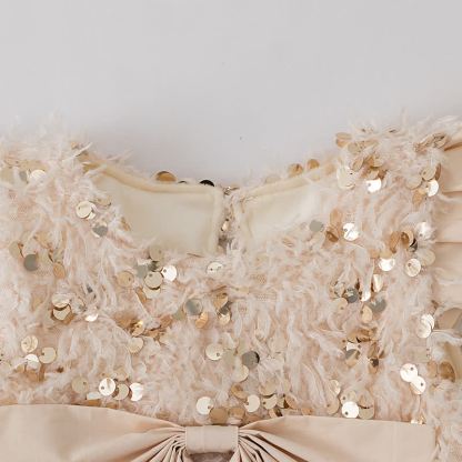 Mesh Sequins & Bow Sleeveless Mid-long Dresses - image 10