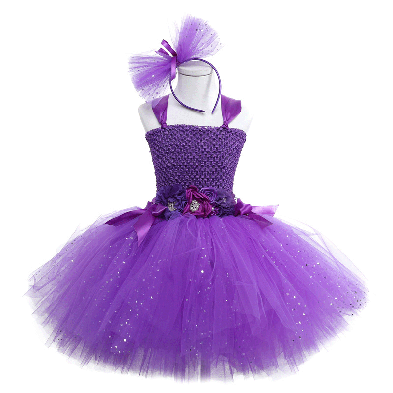 Mesh Sequins Crochet Butterfly Ballet Sleeveless Mid-long Dresses - image 2