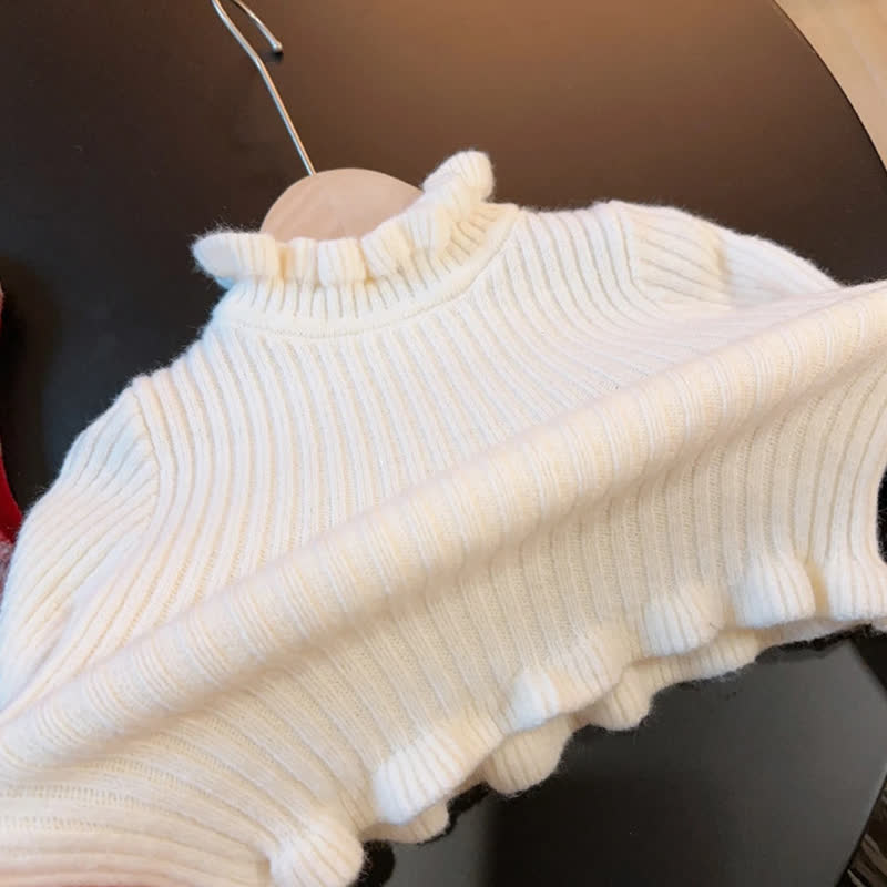 knitted & Woolen Plaid  Long sleeve Mid-long Two-piece set - image 4