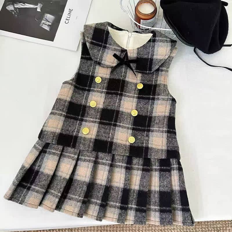 knitted & Woolen Plaid  Long sleeve Mid-long Two-piece set - image 6