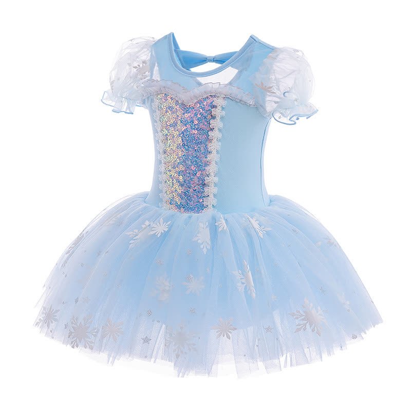 Cotton & Mesh Stamped Silver Ballet Short Sleeve Midi Dresses - image 2