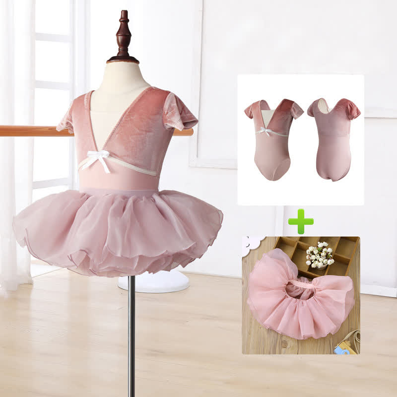 Bow Ballet Long Sleeve Shorts Two-piece Set - Short Purple - 10Y - image 2