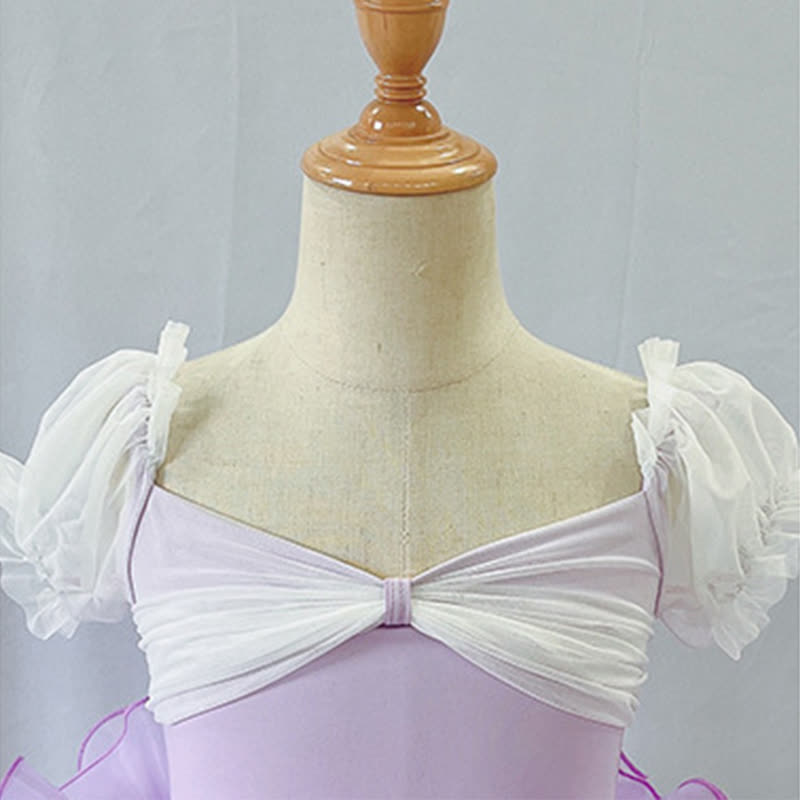 Ballet Puff Sleeve Short Dresses - image 3