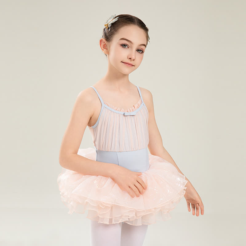 Mesh Ballet Sleeveless Short Two-piece Set - Blue - 9Y - image 1