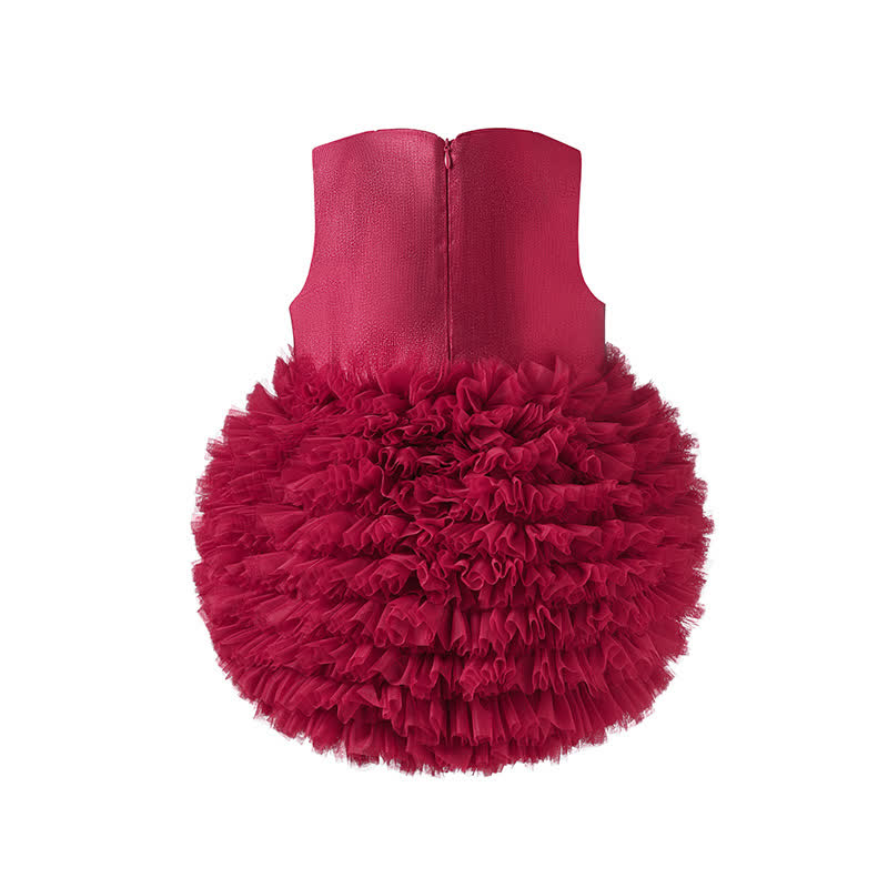 Twill & Mesh  Sleeveless Mid-long Dresses - image 22