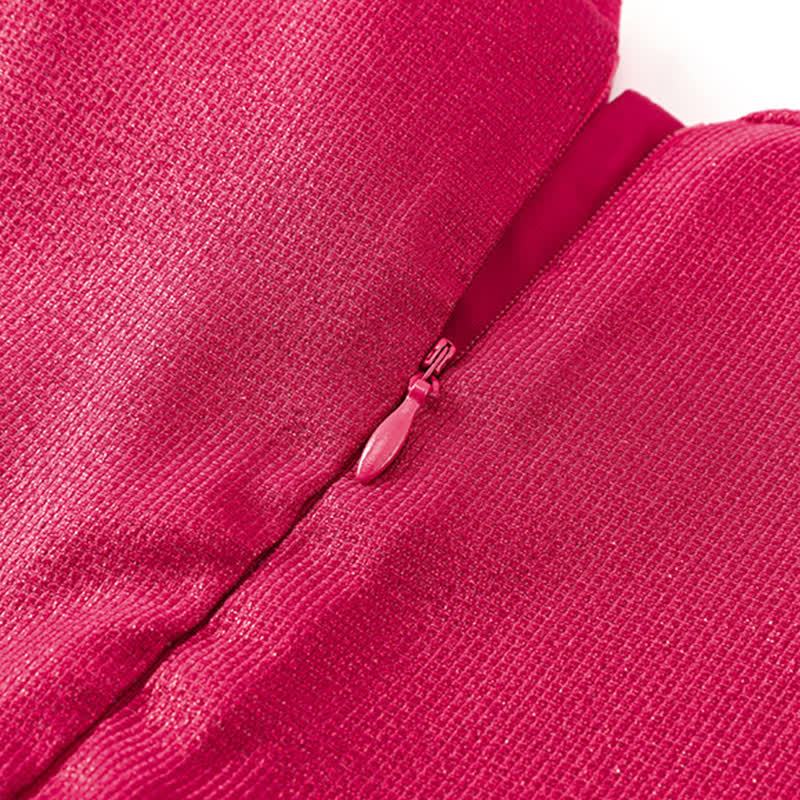 Twill & Mesh  Sleeveless Mid-long Dresses - image 30