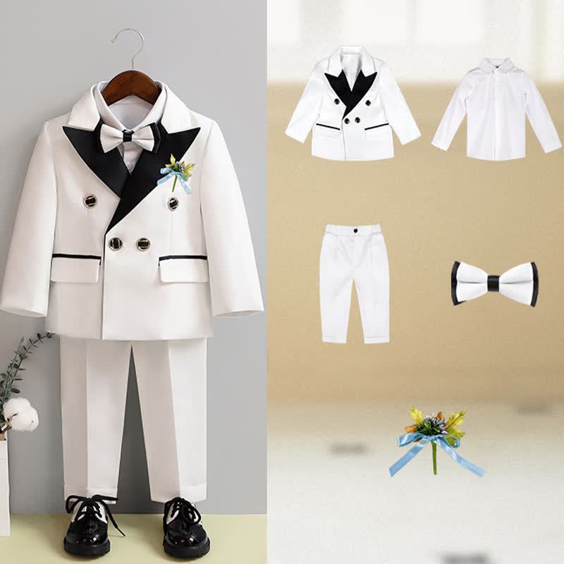 Cotton-blend  Long Sleeve 5-piece Formal Suit - image 2