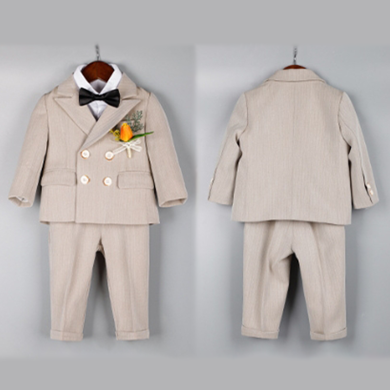 Cotton-blend Long Sleeve 5-piece Formal Suit - image 4