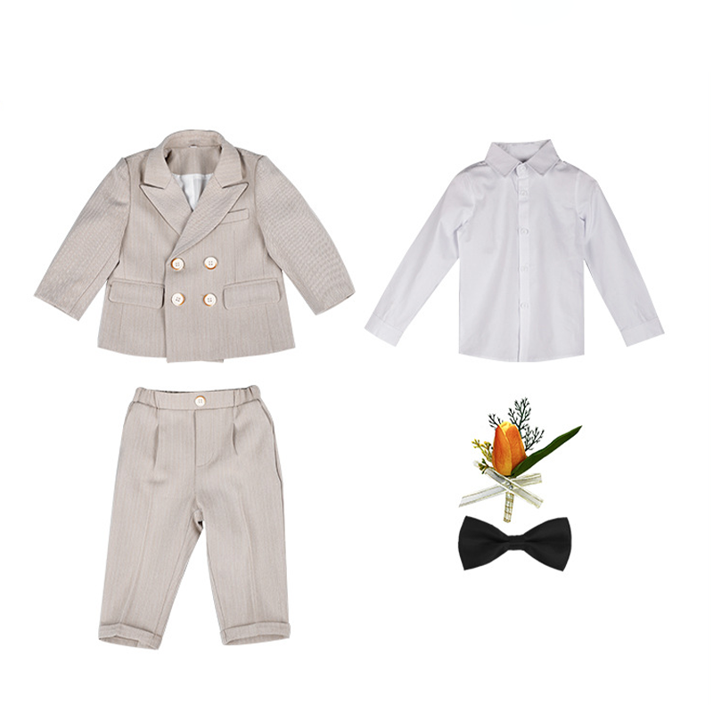 Cotton-blend Long Sleeve 5-piece Formal Suit - image 3