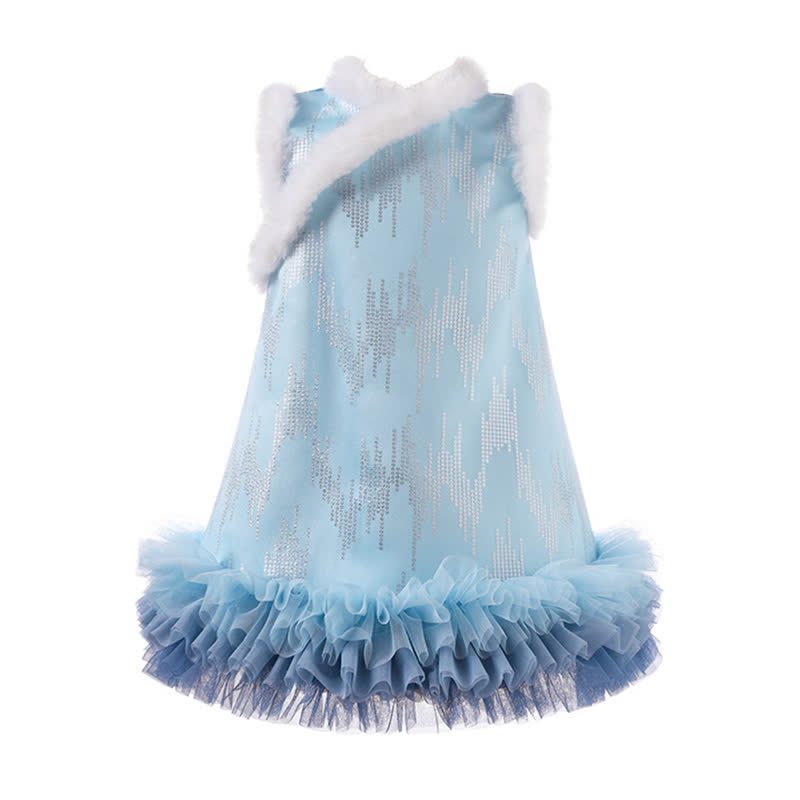 [Archive Sale] Cotton-blend Sleeveless Mid-long Dresses - Blue - 4Y【110cm】 - image 1