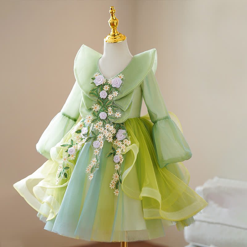 [Archive Sale] Mesh Applique Long Sleeve Maxi Dresses - image 3