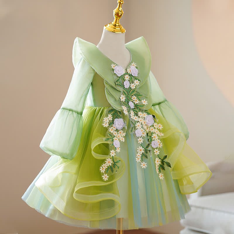 [Archive Sale] Mesh Applique Long Sleeve Maxi Dresses - image 2