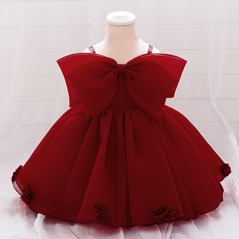Organza Bow Rosette Maxi Dresses - Red - 2-3Y - image 28