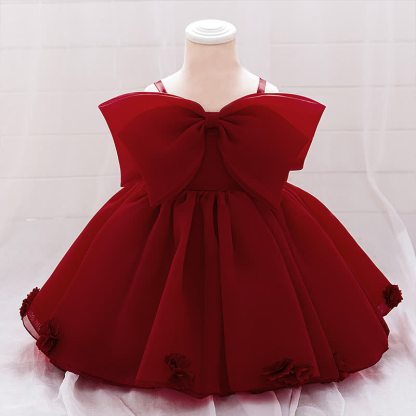 Organza Bow Rosette Maxi Dresses - Red - 2-3Y - image 28