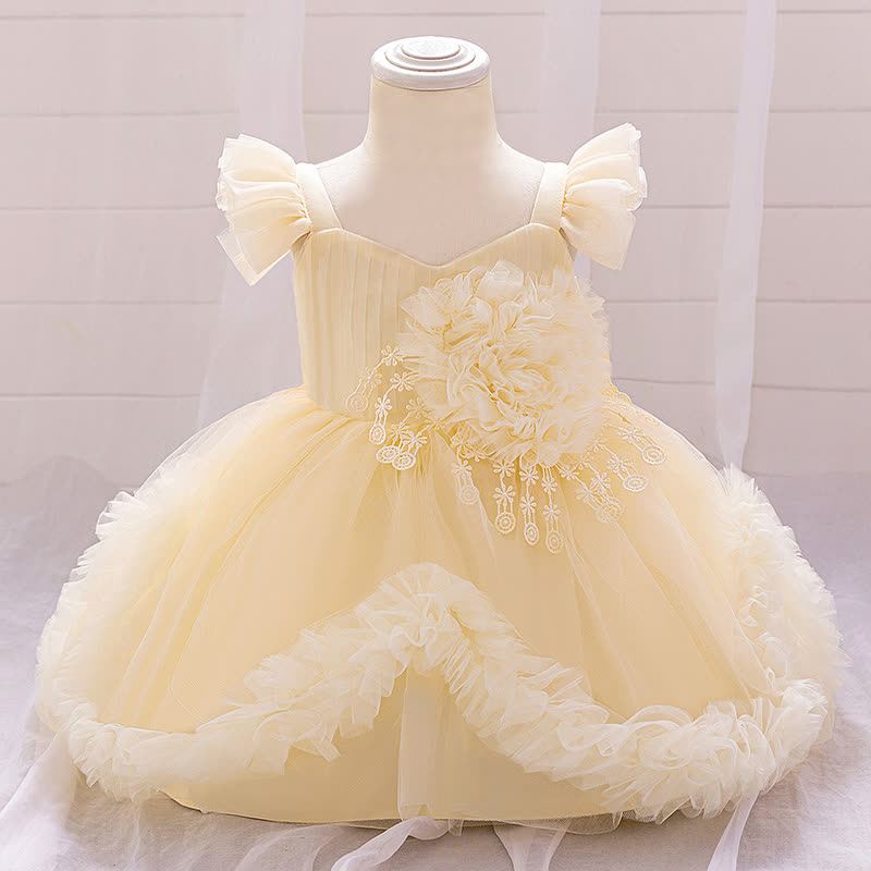 Mesh Rosette Maxi Dresses - Champagne - 2-3Y - image 10