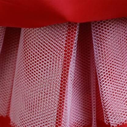 Mesh Bow Sequins Folds Short Sleeve Mid-long Dresses - image 31