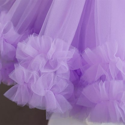 Mesh Bow Sequins Folds Short Sleeve Mid-long Dresses - image 42