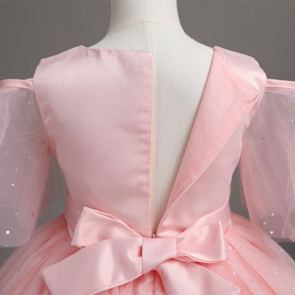 Mesh Lace Glitter Short Sleeve Mid-long Dresses - image 5