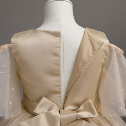 Mesh Lace Glitter Short Sleeve Mid-long Dresses - image 30