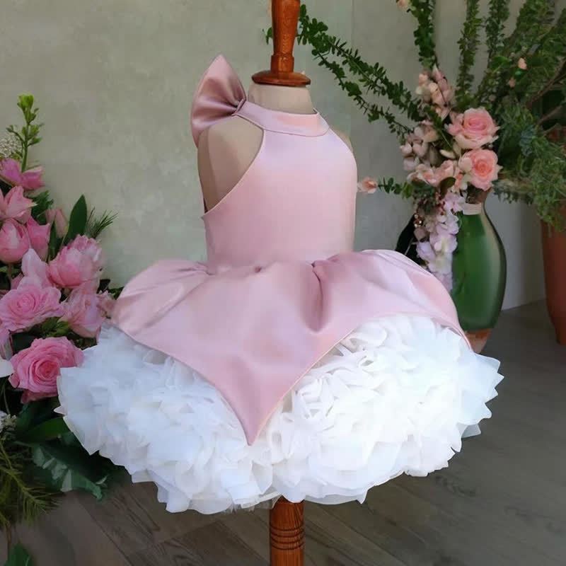 Satin & Mesh Split Joint Bow Sleeveless Midi Dresses - image 4