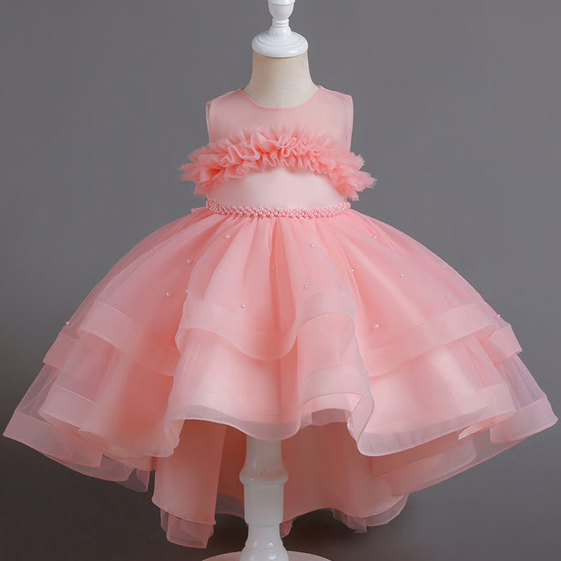 [Archive Sale] Mesh Beaded Sleeveless Maxi Dresses - Pink - 4-5Y【110cm】 - image 1