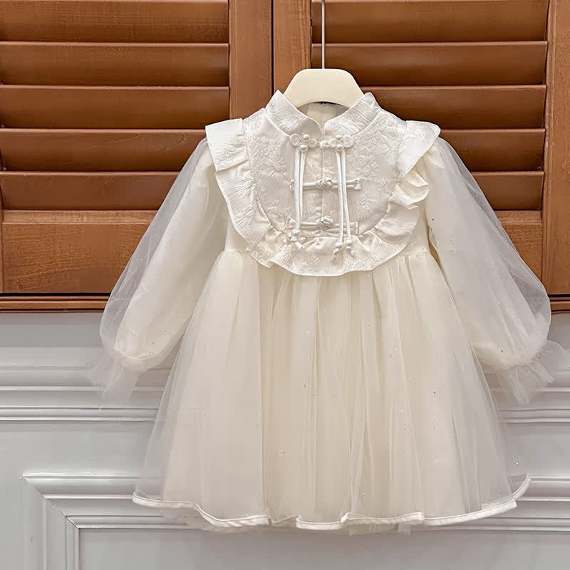 Mesh Split Joint Long Sleeve Midi Dresses - image 6