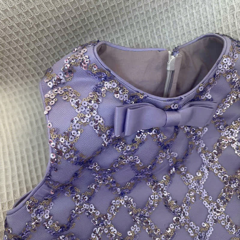 Sequins Bow Folds Sleeveless Midi Dresses - image 16