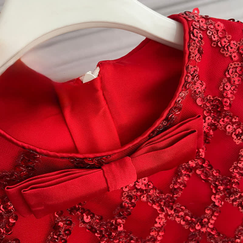 Sequins Bow Folds Sleeveless Midi Dresses - image 13
