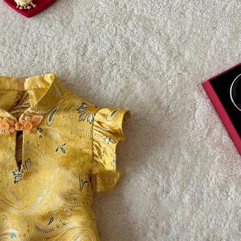 Acetate Jacquard Flouncing Cap Sleeve Midi Dresses - image 7