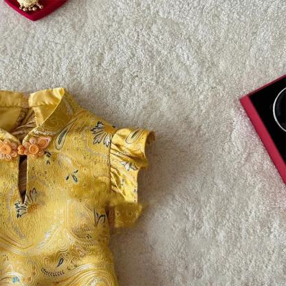 Acetate Jacquard Flouncing Cap Sleeve Midi Dresses - image 7