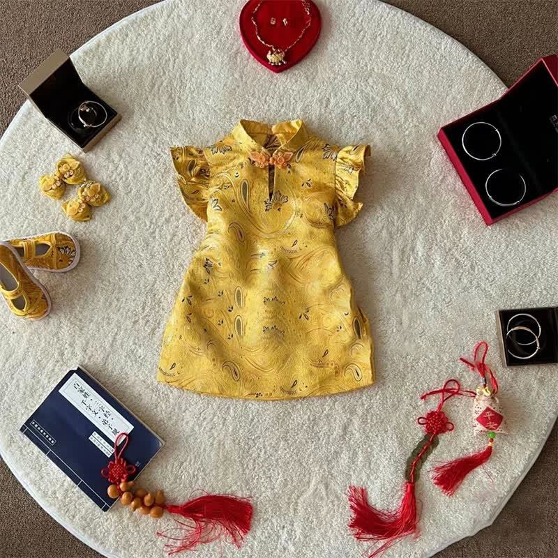 Acetate Jacquard Flouncing Cap Sleeve Midi Dresses - image 6