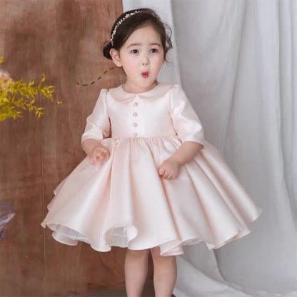 Chemical Fiber Blend Buckle Long Sleeve Mid-long Dresses - image 2