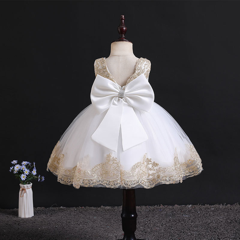 Mesh Stitching Lace Bow Sleeveless Midi Dresses - image 2