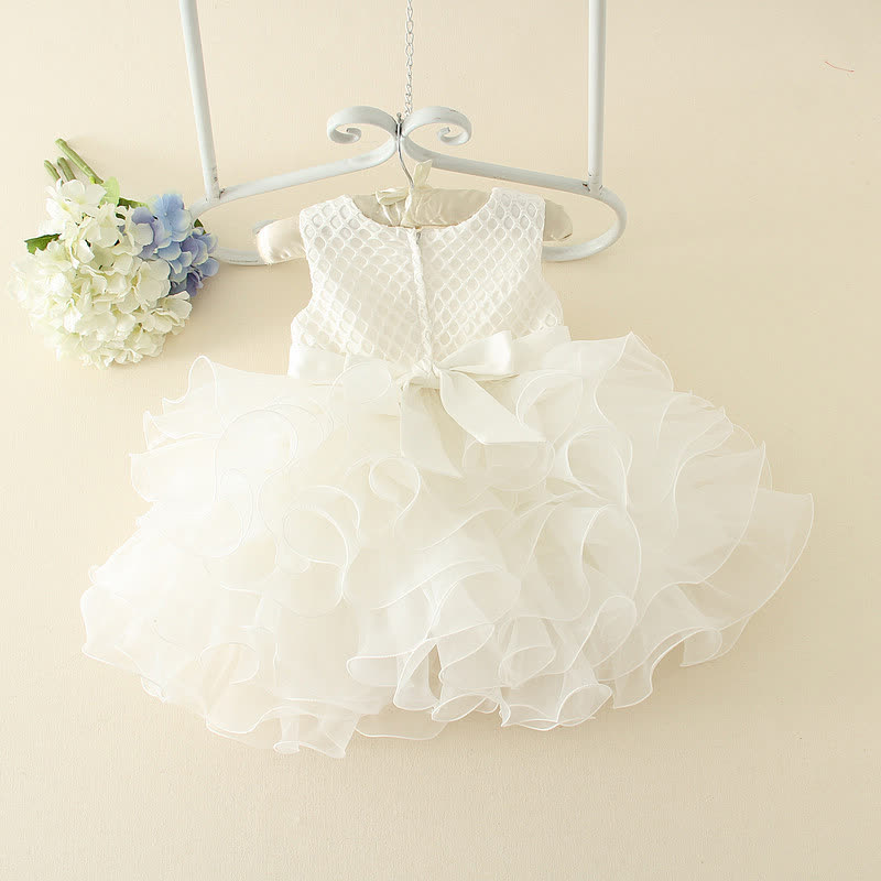 Mesh Folds Bow Sleeveless Midi Dresses - image 2