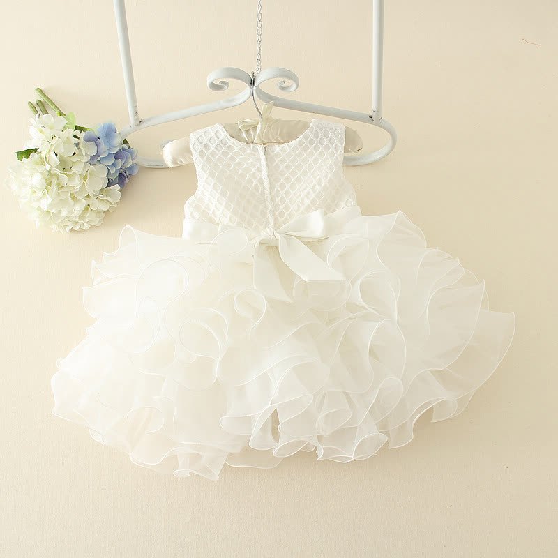 Mesh Folds Bow Sleeveless Midi Dresses - image 2