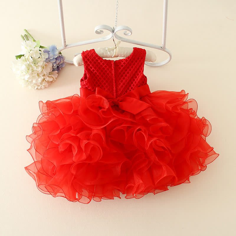 Mesh Folds Bow Sleeveless Midi Dresses - image 11