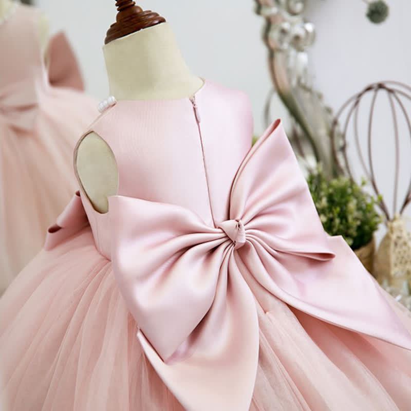 Satin Bow Long Sleeve Midi Dresses - image 7