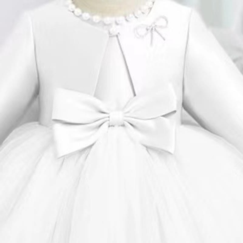 Satin Bow Long Sleeve Midi Dresses - image 9